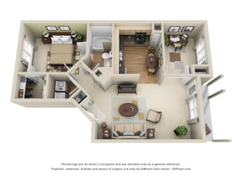 1 bed, 1 bath, 823 sqft, $1,609