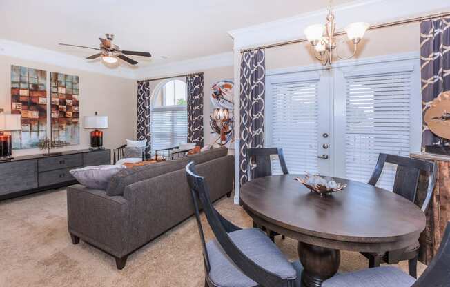 Dining And Living Room at Sorrento at Deer Creek Apartment Homes, Overland Park, KS