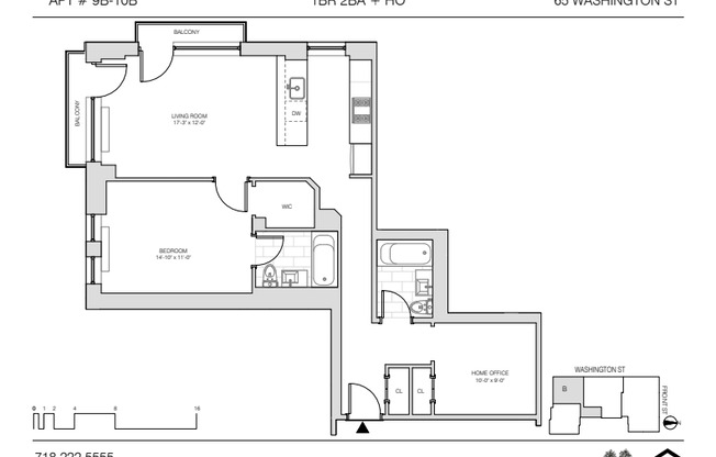 1 bed, 2 baths, $6,095, Unit 9B