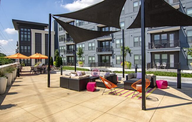 Station R Apartments in Atlanta GA photo of outdoor, covered, social area