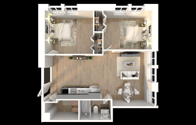 2 beds, 1 bath, 832 sqft, $1,500, Unit S17