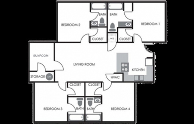 1 bed, 1 bath, 1,384 sqft, $600