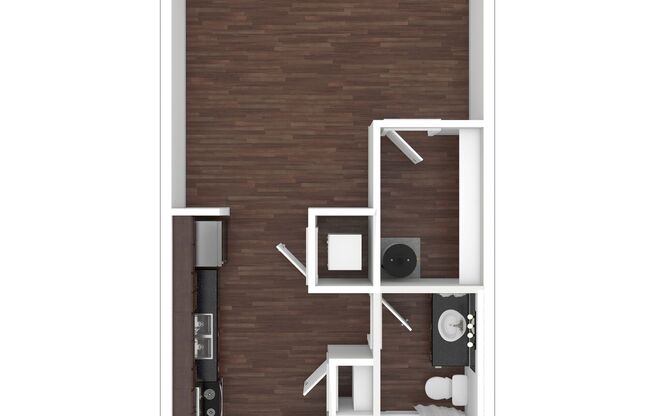 Studio, 1 bath, 497 sqft, $1,075