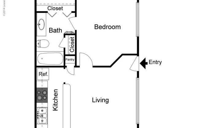 1 bed, 1 bath, 474 sqft, $1,045