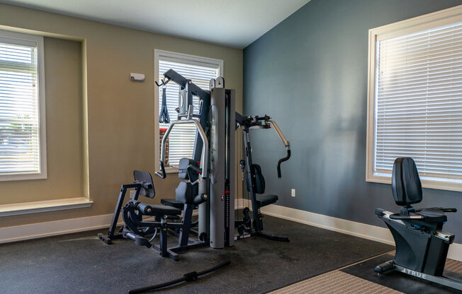 Modern Fitness Center at Strathmore Apartment Homes, West Des Moines, IA, 50266