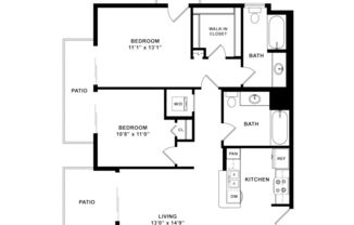 2 beds, 2 baths, 984 sqft, $2,507
