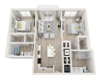 2 beds, 2 baths, 977 sqft, $3,008