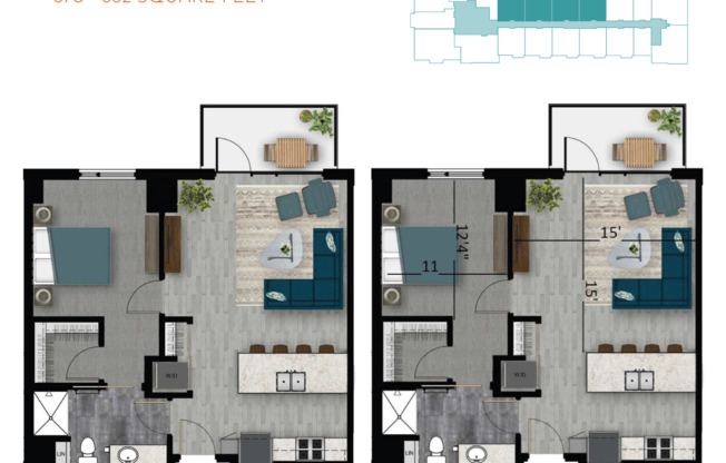 1 bed, 1 bath, 682 sqft, $1,860, Unit 0914