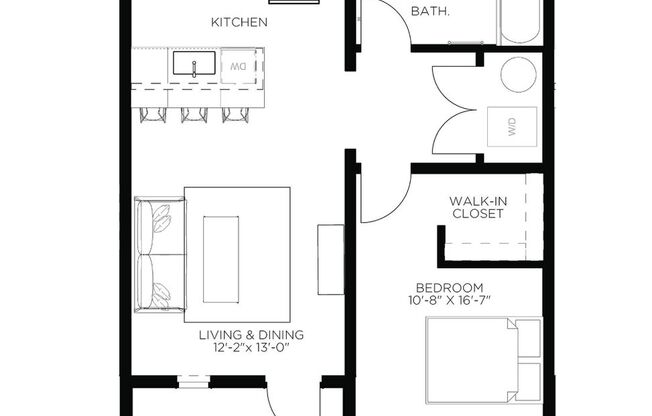 1 bed, 1 bath, 640 sqft, $1,475, Unit 3110