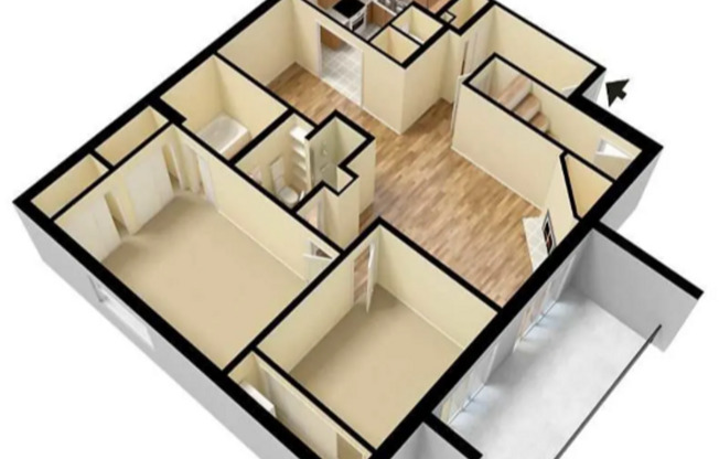 2 beds, 2 baths, 1,074 sqft, $2,195, Unit 2025A-201A