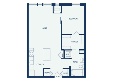 1 bed, 1 bath, 707 sqft, $1,484