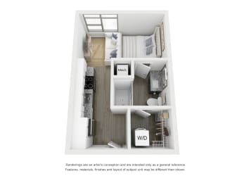 Studio, 1 bath, 363 sqft, $1,193