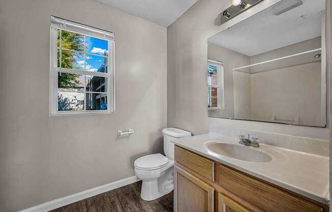 Bathroom with Wood cabinetry
