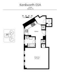 Studio, 1 bath, 532 sqft, $1,153