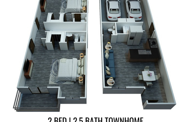 2 beds, 2.5 baths, 1,208 sqft, $2,890, Unit 606