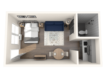 Studio, 1 bath, 193 sqft, $995