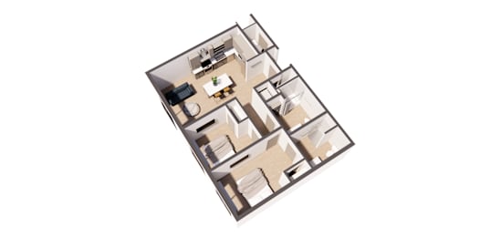2 beds, 2 baths, 894 sqft, $1,748