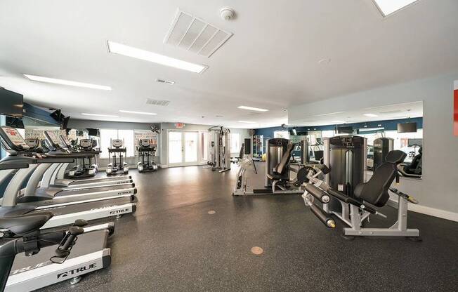 Fitness Center With Modern Equipment at Fifteen 98 Naperville, Naperville, Illinois