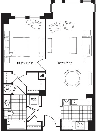 1 bed, 1 bath, 730 sqft, $2,823, Unit 610
