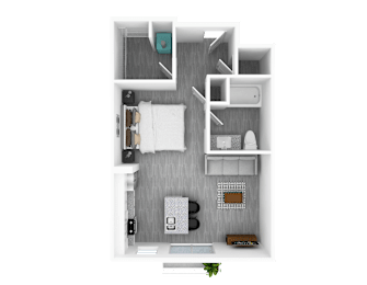Studio, 1 bath, 543 sqft, $1,300