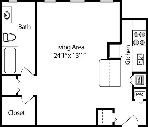 Studio, 1 bath, 532 sqft, $2,049, Unit 102