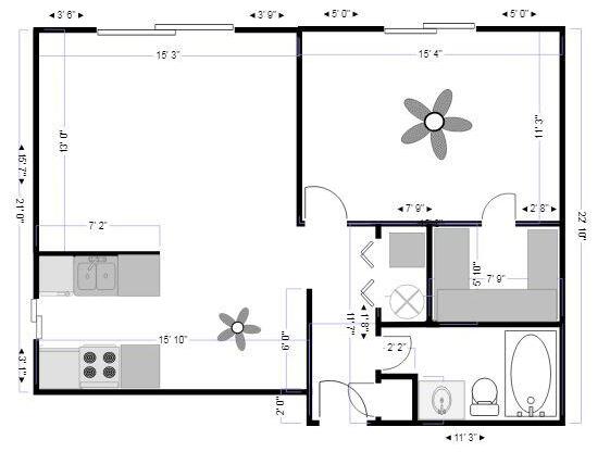 1 bed, 1 bath, 725 sqft, $795