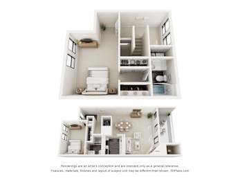 2 beds, 2 baths, 1,210 sqft, $1,383