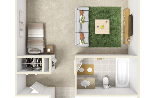 Studio, 1 bath, 410 sqft, $925, Unit 7520-4