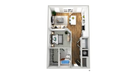 Studio, 1 bath, 672 sqft, $1,449