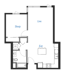 1 bed, 1 bath, 733 sqft, $2,985