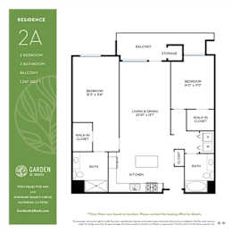 2 beds, 2 baths, 1,247 sqft, $3,640