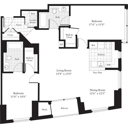 2 beds, 2 baths, 1,163 sqft, $3,372, Unit 0402