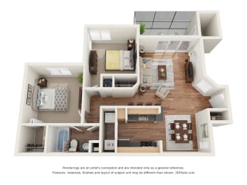 2 beds, 1 bath, 845 sqft, $1,700