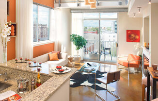 Spacious Living Room With Private Balcony at Highland Park at Columbia Heights Metro, Washington, 20010