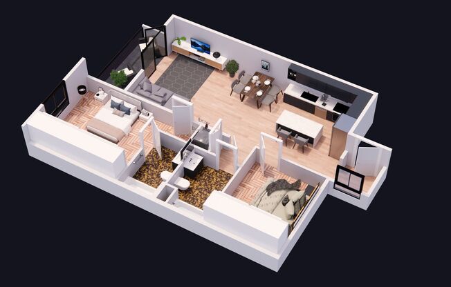 2 beds, 2 baths, 957 sqft, $3,500, Unit #206