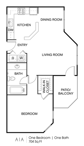 1 bed, 1 bath, 704 sqft, $1,185