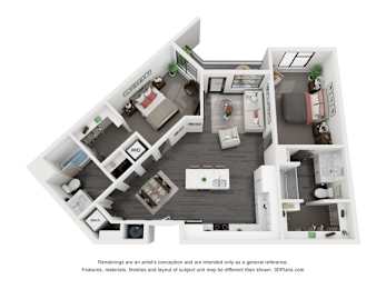 2 beds, 2 baths, 1,088 sqft, $2,000