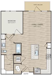 1 bed, 1 bath, 712 sqft, $1,735