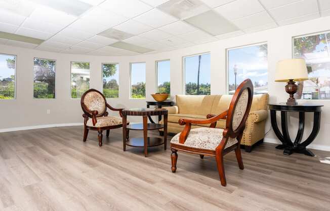 room with table sofa and chairs