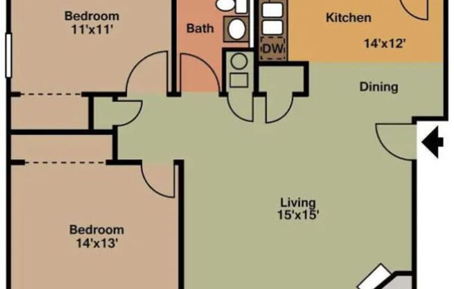 B1: Beds - 1: Bath - 1: SqFt Range - 900 to 900