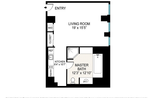 Studio, 1 bath, 658 sqft, $3,500, Unit 827