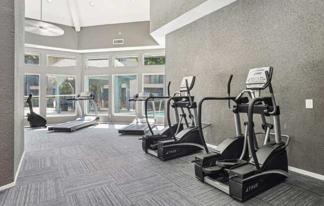 State-of-the-art fitness equipment at Laurels of Sendera apartments in Arlington, TX