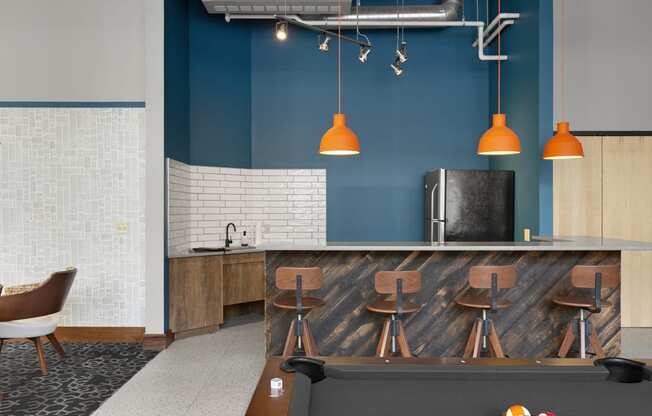 Kitchen counter table at Lowertown Lofts, St. Paul, MN, 55101