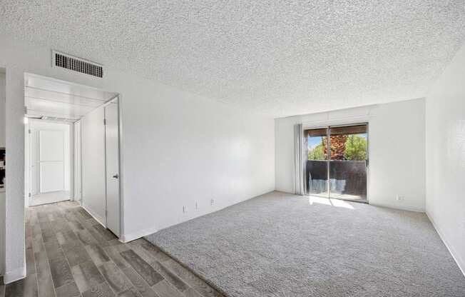 Madera at Metro Living Area with Patio Doors and Carpet