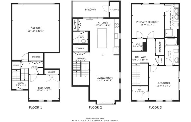 3 beds, 2.5 baths, 1,800 sqft, $4,300, Unit Unit E7