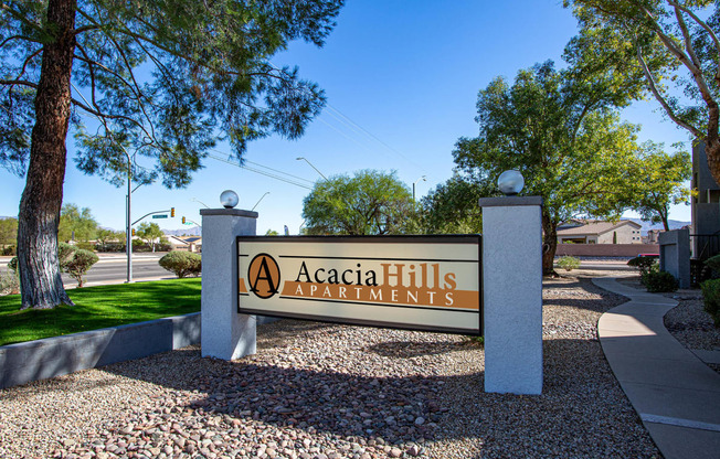 Acacia Hills Monument at Acacia Hills Apartments in Tucson Arizona