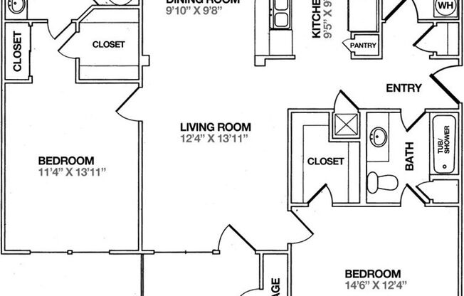 2 beds, 2 baths, 1,033 sqft, $1,569, Unit 17-17306