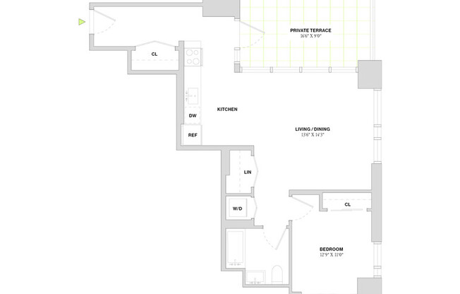 1 bed, 1 bath, $6,540, Unit 6C