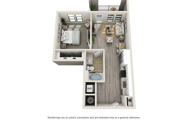 Studio, 1 bath, 691 sqft, $1,561