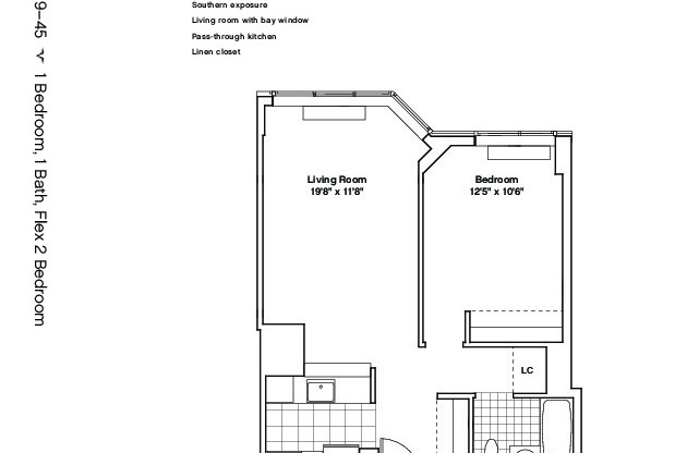 1 bed, 1 bath, 663 sqft, $3,317, Unit 30G